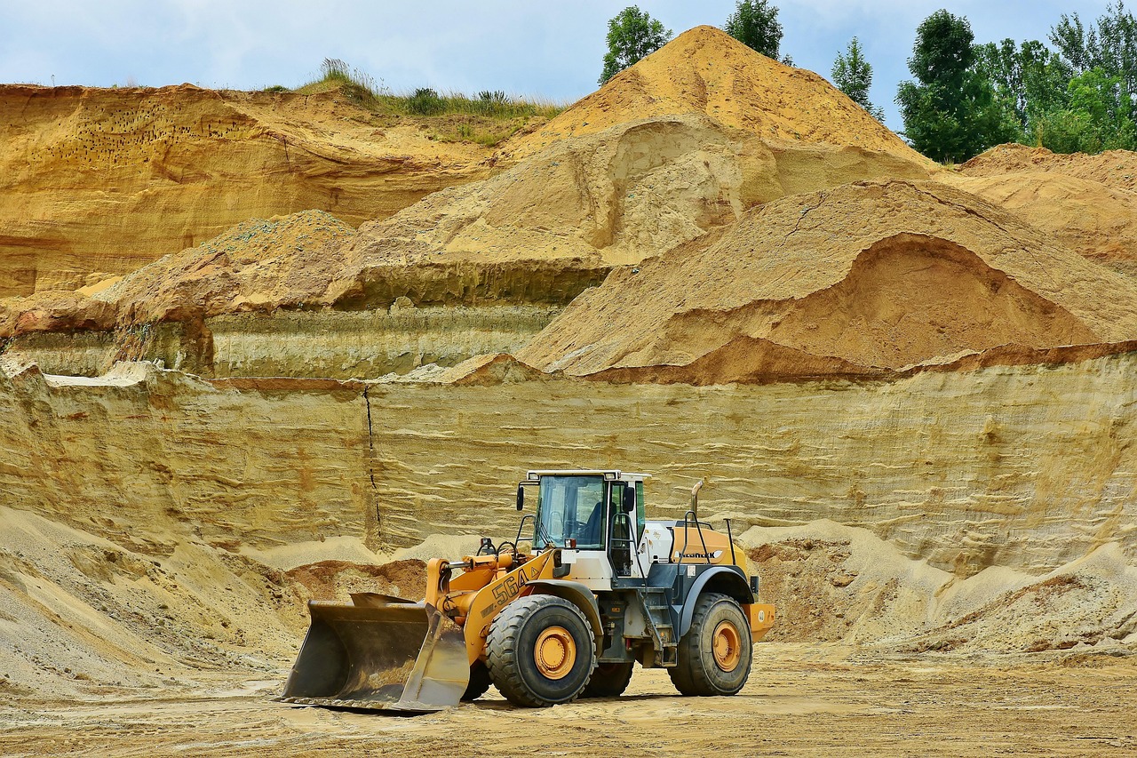 open pit mining, sand, raw materials, degradation, sand pit, truck, excavator, transport, excavator bucket, sandberg, pit, raw materials, truck, truck, excavator, excavator, excavator, excavator, excavator, pit